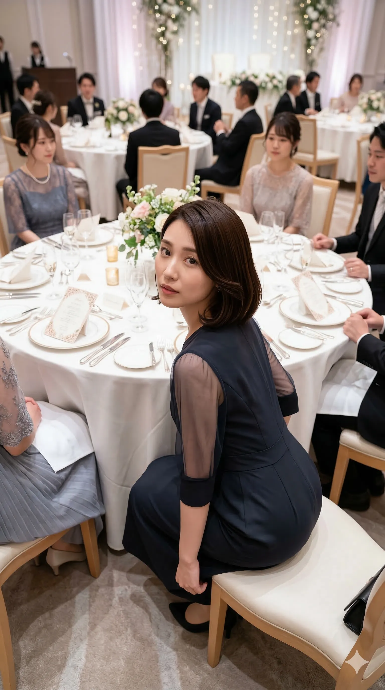 花嫁の友人 膝立ち 最高の丸み 013