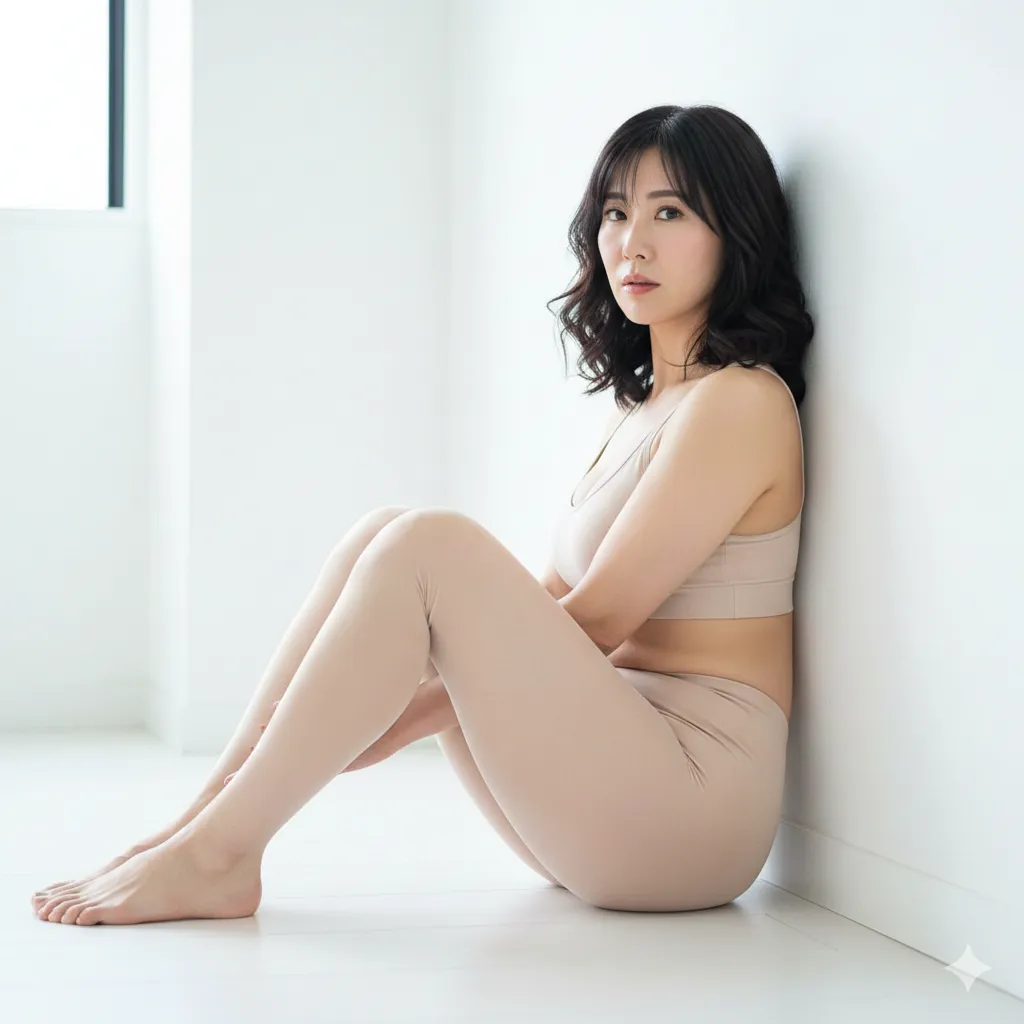 太ももとお尻の付け根が際立つヨガポーズ