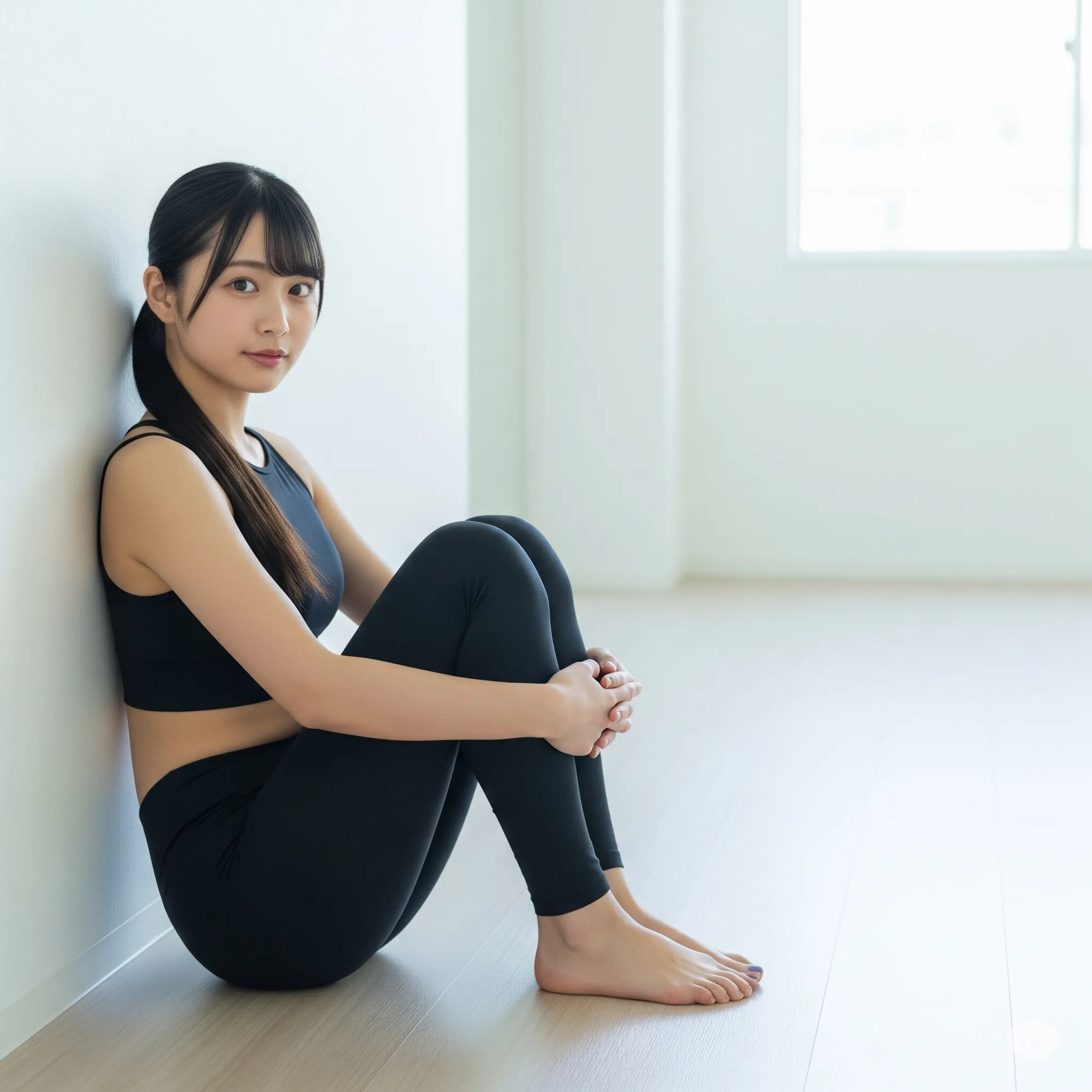 美ヒップ強調のスポーツレギンスヨガ美女