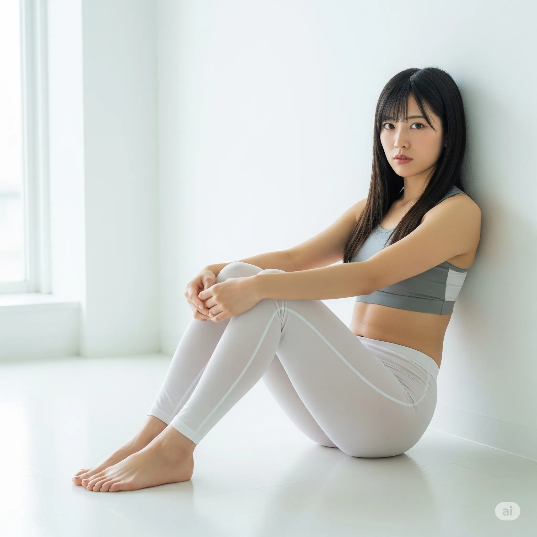 静かな空間で魅せるヨガ美女の尻ライン美