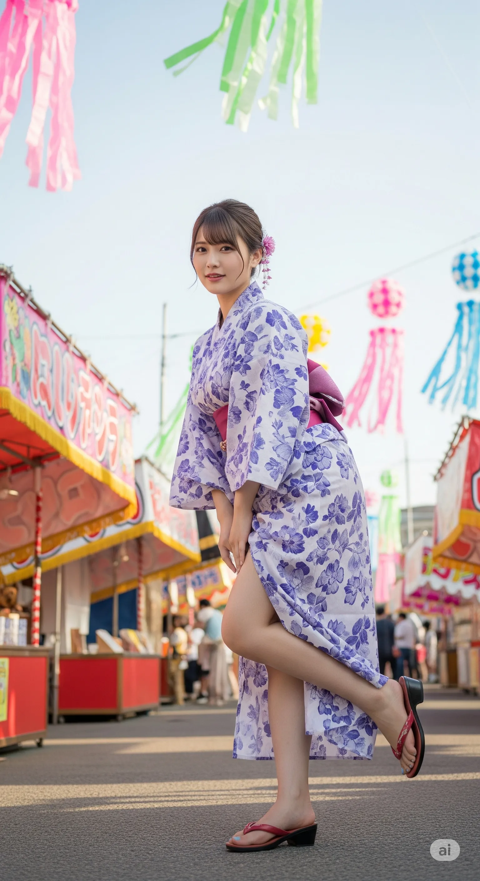 浴衣の裾からのぞく柔らかい太もものセクシーカット 006