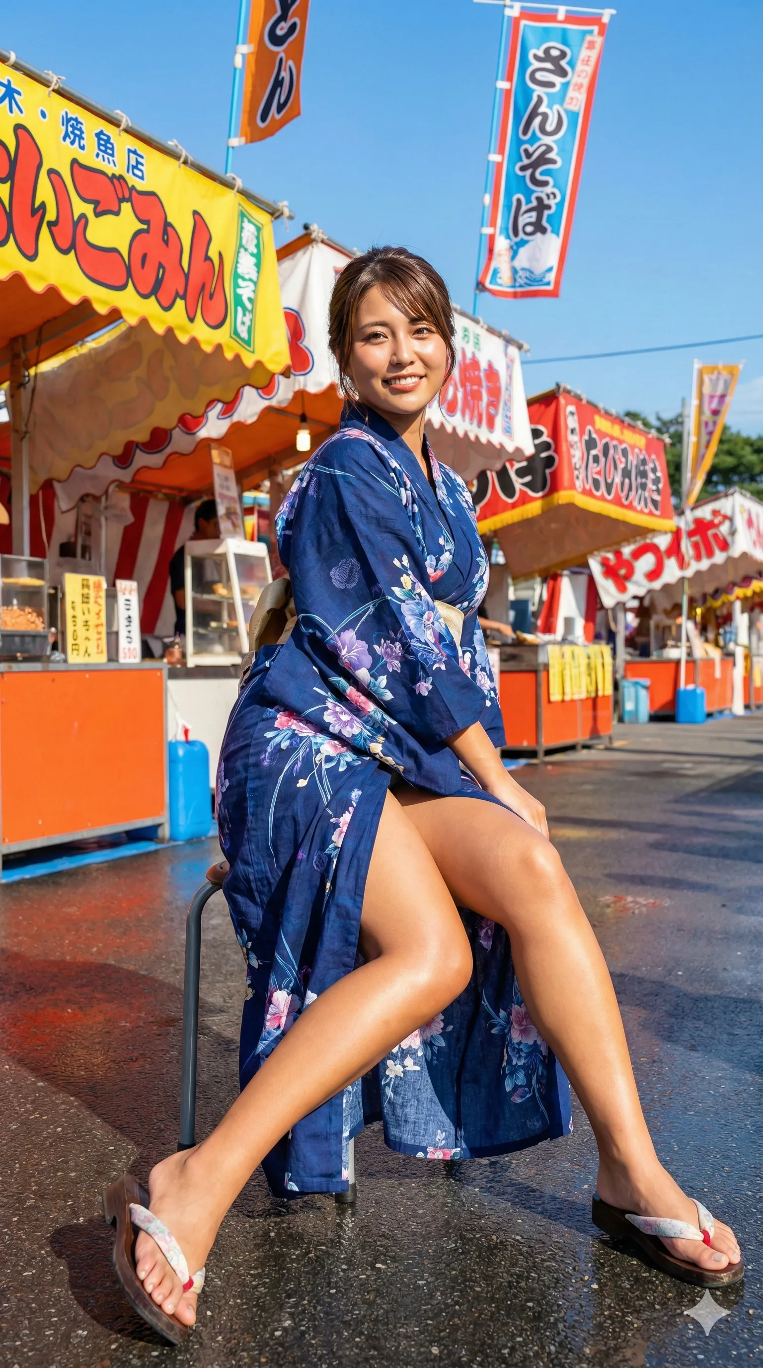 浴衣美女が屋台で立ち止まりお尻ラインが際立つ1枚 007