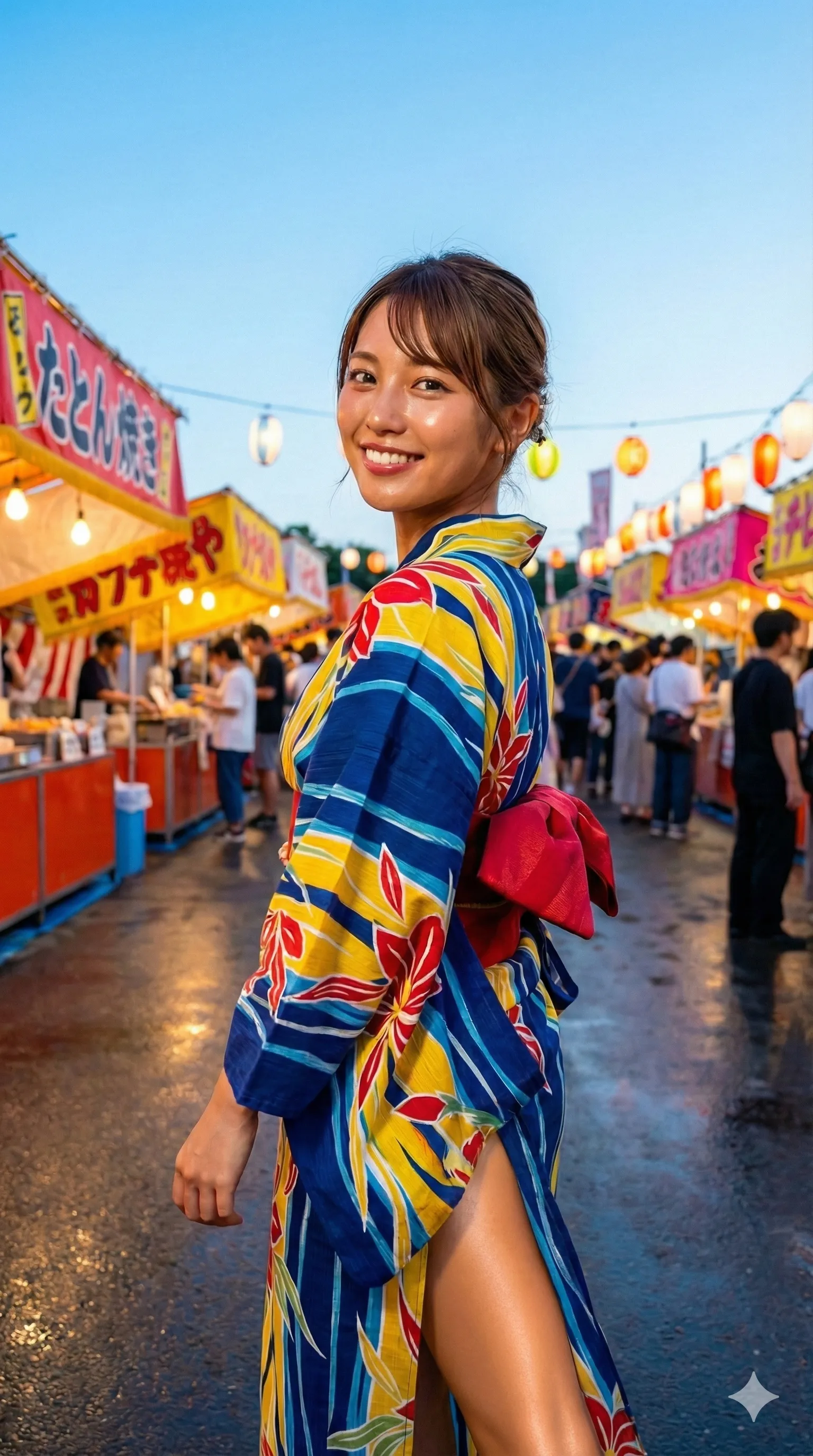 座る浴衣美女の自然な太もも露出フェチショット 026